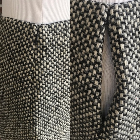 J.Crew Gray Wool Checkered Skirt Size 4 - Picture 5 of 8